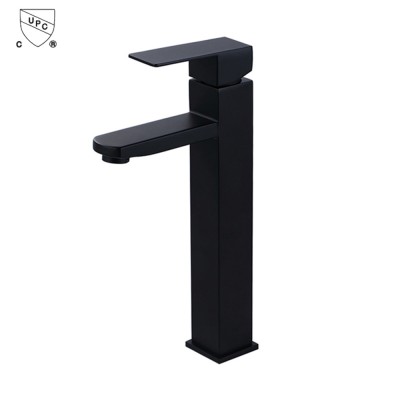 Rozin Basin Sink Faucet Matte Black Bathroom Faucet High Style Deck Mount Cold Hot Water Mixer Tap Single Handle Single Hole