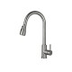 China Factory 304 Stainless Steel Brushed Nickle Pull Down 360 Degree Water Mixer Tap Kitchen Faucet