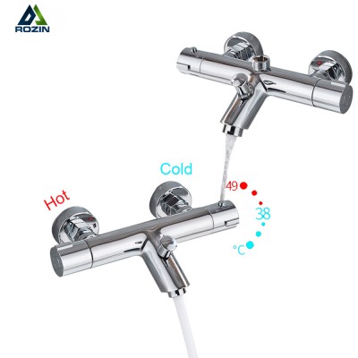 Rozin Thermostatic Shower Faucets Set Bathroom Thermostatic Mixer Tap Hot And Cold Bathroom Mixer Mixing Valve Bathtub Faucet