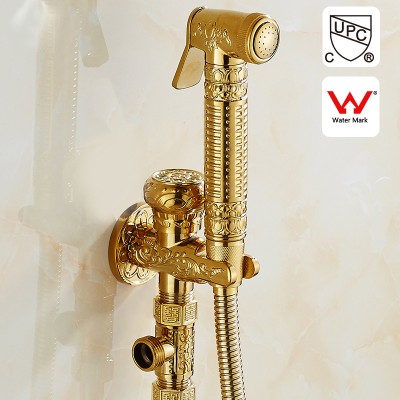 Rozin Top-Sale Euro Multifunction Bathroom Toilet Wall Mounted Golden Brass Handheld Bidet Shower Sprayer Taps Kit